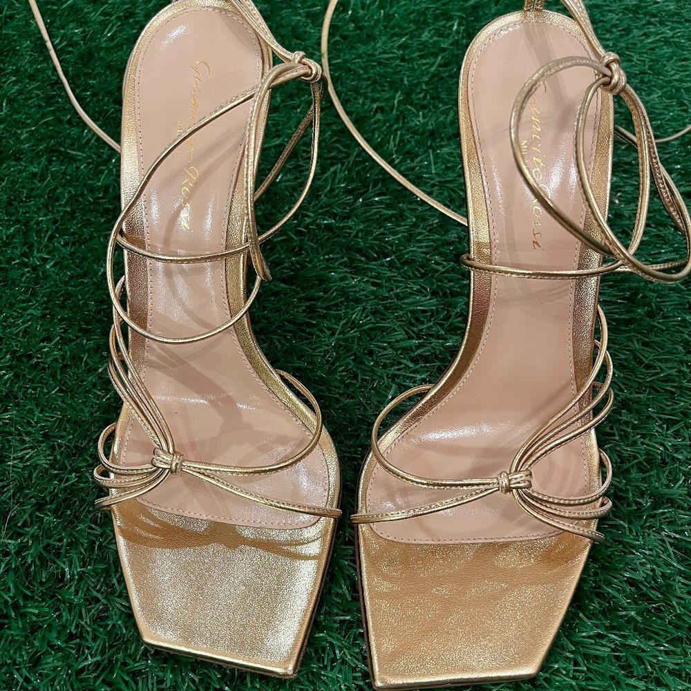 Gianvito Rossi- Metallic Ankle Tie Sandal